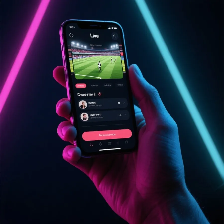手機觀看直播示意圖