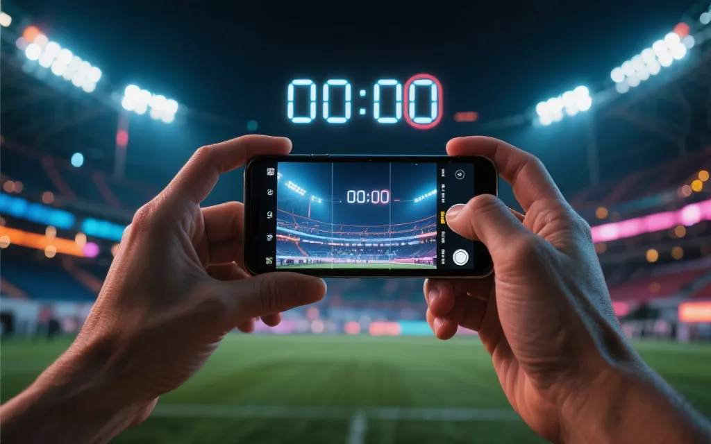 手机AR互动：球迷在球场外使用滤镜生成倒计时海报的视觉